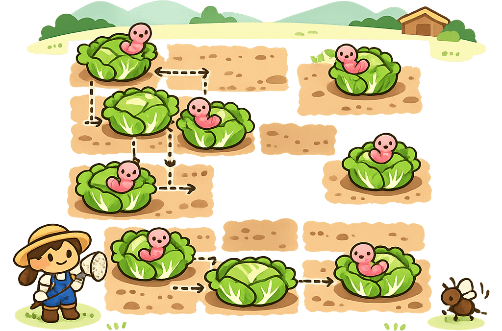 유기농 배추 문제 설명 그림