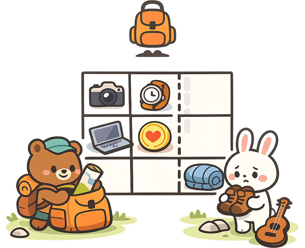 평범한 배낭 문제 설명 그림
